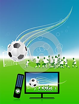 Football match on tv sports channel