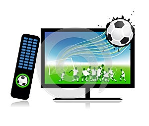 Football match on tv sports channel