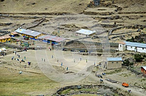 Football at 4.000 metres above sea level, Lares Trek, Peru photo