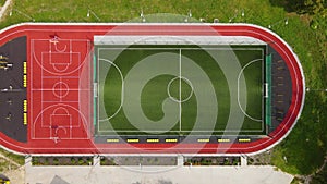 Football mini field aerial photography