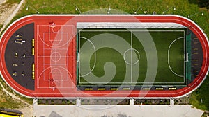 Football mini field aerial photography