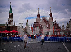 Football museum at Red Square in Moscow at FIFA football world cup, 2018, Russia