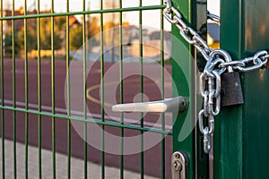 Football pitch closed with a padlock