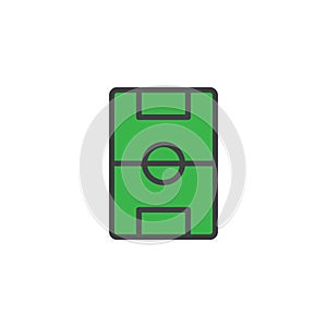 Football pitch filled outline icon