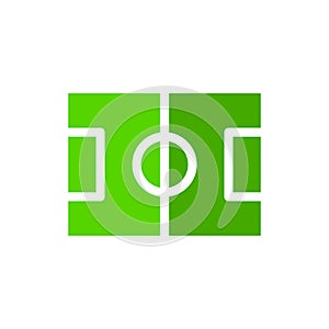 Football Pitch Icon Field Flat Design Simple Sport Vector