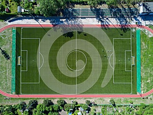 Football pitch. School  View from above