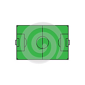 Football pitch vector icon, isolated on white background