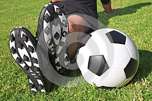 Football player with ball