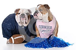 Football player and cheerleader