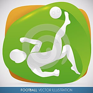 Football Player doing a Bicycle Kick, Vector Illustration