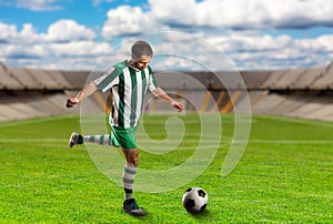 Football-player on the football ground