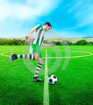 Football-player on the football ground