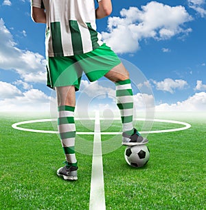 Football-player on the football ground