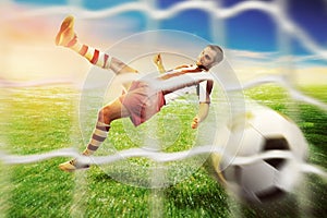 Football-player on the football ground