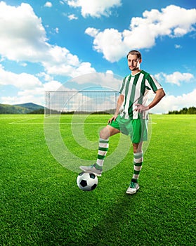 Football-player on the football ground