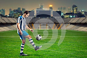 Football-player on the football ground