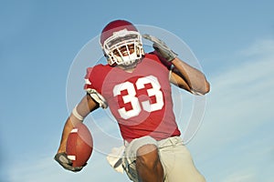 Football player in game action