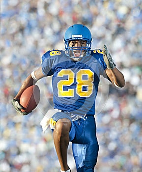 Football player in game action