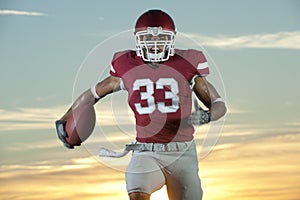 Football player in game action