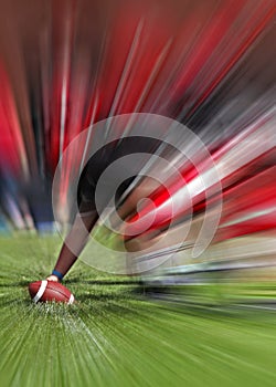 Football player line blur zoom effect