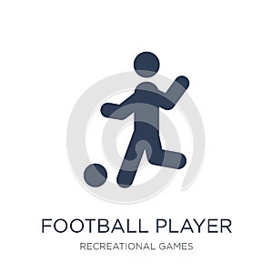 Football player playing icon icon. Trendy flat vector Football p