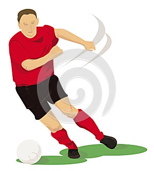 Football player in red photo