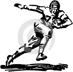 Football Player Running With Ball