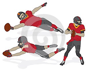 Football player silhouette vector set design sports
