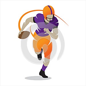 Football player silhouette vector set design sports