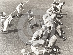 Football player about to make a pass photo