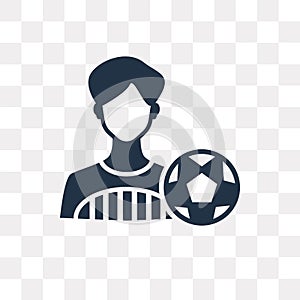 Football player vector icon isolated on transparent background,