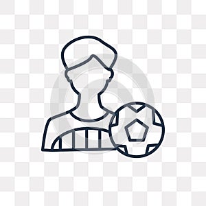 Football player vector icon isolated on transparent background,