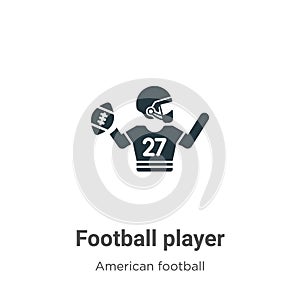 Football player vector icon on white background. Flat vector football player icon symbol sign from modern american football