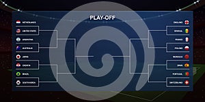 Football playoff tournament bracket, broadcast graphic