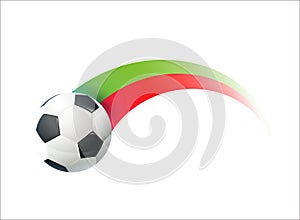 Football with Portuguese national flag colorful trail. Vector illustration design for soccer football championships, tournaments
