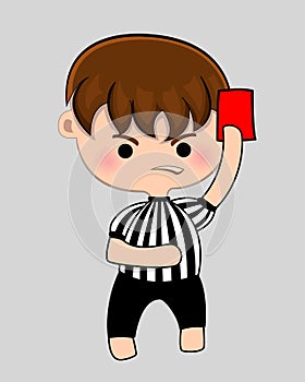 Football referee with red card