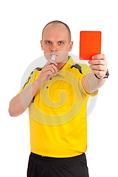 Football referee showing you the red card