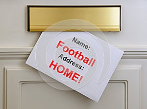 Football`s Coming Home - Letter in the mail box