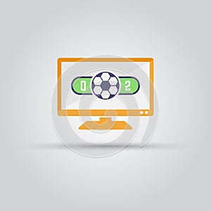 Football scoreboards on TV isolated vector icon photo