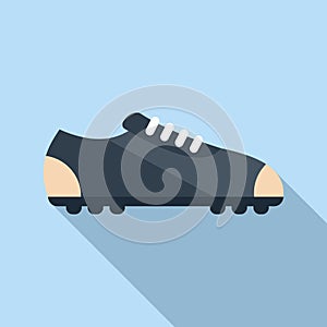 Football sneaker icon flat vector. Sport shoe