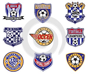 Football Soccer Badges, Patches and Emblem Vector Set photo