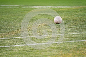 football soccer ball on the field of grasss