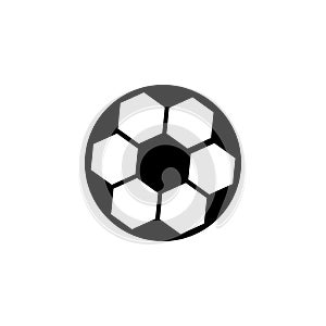 Football or soccer ball flat vector icon in black and white