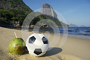 Football Soccer Ball with Fresh Coconut Rio Beach