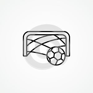 football, soccer ball, goal came in the gate line icon. ball in goal line icon. soccer web icon