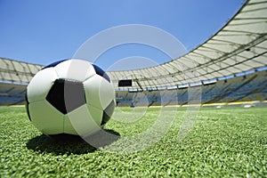 Football Soccer Ball Green Grass Stadium Pitch