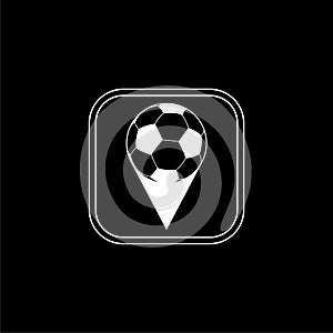 Football, Soccer Ball Icon isolated on black background