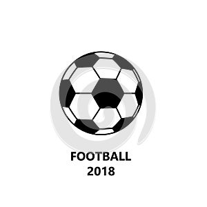 Football soccer ball icon on white background.