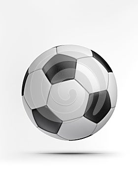 Football or soccer ball isolated on white with shadow.