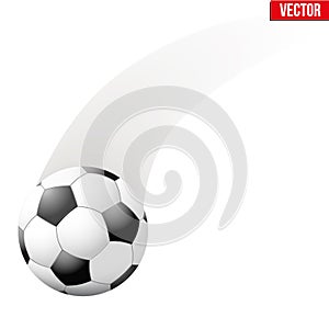 Football soccer ball in motion